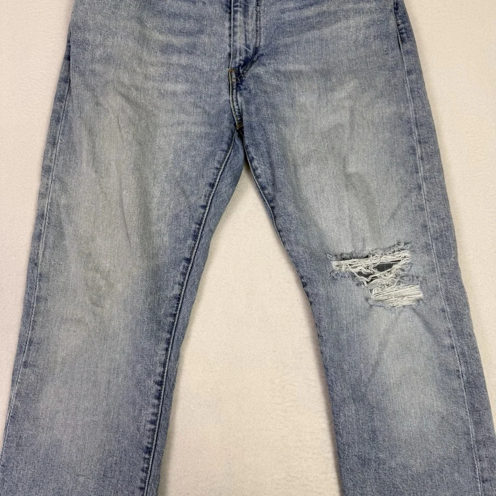 Levis Premium 512 Slim Taper‎ Mens 32x31 Light Wash Distressed Denim Jeans